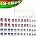 Buy 48 PCS Gradient French Square Press-On Nails - Wine Red & Purple Blue - Includes Nail Glue - Fast International Shipping - Buy Online on GoSupps.com