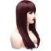 BESTUNG 20 Dark Red Ombre Wig for Women - Synthetic Natural Fashion Hair with Bangs for Cosplay or Daily Life (Burgundy) - Buy Online on GoSupps.com