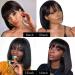 8 Inch Short Bob Human Hair Wig with Bangs for Black Women - Brazilian Virgin Straight Hair 150% Density Machine Made Bob Wig in Natural Color - Buy Online on GoSupps.com
