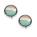(Romantic Beach Pattern) Round Pill Box 3 Compartment Pill Box Mini Decorative Pocket Purse Portable Travel Medicine Tablet Vitamin Holder Organizer Pill Case