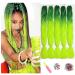 Showjarlly jumbo braid art hair hair ombre braid extension 24 inch KanCalon hair braid extensions 5 pieces for crochet twist braid hair box braid for braid dark green/yellow green# 61cm-24 inch (5 Pack) dark green/yellow green