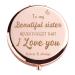 HTOTNGIFT Sister Mothers Day Funny Gifts for Sister from Sister  Graduation Gifts for Her Sister Friends  for Big Sister in Law  Dorm Decor for College Girls - Rose Gold Compact Mirror
