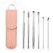 Narvei Ear ax Removal Tool Set 6 Pcs arwax Remover Kit Ear ick Cleaner Kit Reusable Ear leaner Tool Set with Storage Bag Stainless Steel ar icker for Adults Children Kids (Pink)