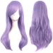 Colorfulpanda Charming Long Curly Wavy Full Hair Wig Light Purple Cosplay Costume Wigs for Women Harajuku Anime Style Halloween Party or Daily Use