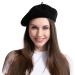Spooktacular Creations Wool Beret Hat for Women, Black French Beret Hat, Women Beret Hat, Warm French Hat Cap