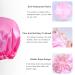 Reusable Double Waterproof Layers Shower Cap for Women - Stylish Satin Hair Bonnet in Rose - Buy Online on GoSupps.com