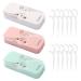 Portable travel tooth flap DOEE PICK COOLING DISSED ORGANIZER DISCHEES CAUTIONS FOR TRAVES SACE DECHINE COURTAGE STOO CARE with 36 pieces of dental floss picks white+pink+green
