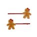 Zac's Alter Ego Pair of Gingerbread Men with Bows Hair Grips