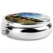Portable Metal Pill Box - Cows in The Meadow | 3-Compartment Travel Pill Organizer - Ideal for Small Pills - Hinged Design - Buy Online on GoSupps.com