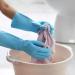 Reusable Household Cleaning Gloves - Latex Free, Waterproof, Non-Slip - 2 Pairs with Cotton Lining (Medium) - Blue+Pink - Buy Online on GoSupps.com