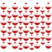 Woozettn 60 Pcs Fishing Float,Hard ABS Fishing Bobber Bulk,Push Button Round Buoy Floats for Fishing Tackle Accessories,1/1.5 Inch