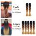 Fanyu 3 Packs 24 Synthetic Braiding Hair - Ombre Jumbo Braids Extensions for Crochet (DB-Black-Brown Blonde) - Buy Online on GoSupps.com