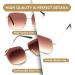Kaeoisfu Oversized Quadratic Reading Sunglasses for Women - Stylish UV400 Tinted Glasses Large Gold-Brown Frame 2.0 Diopters Anti-UV - Buy Online on GoSupps.com