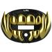 Loudmouth Football Mouth Guard | 3D Beast Chrome Adult and Youth Mouth Guard | Mouth Piece for Sports | Maximum Air Flow Mouth Guards (3D Beast - Chrome Black / Gold)