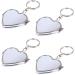 LotCow 4Pack Portable Heart Shape Metal Folding Mirror Cosmetic Mirror Compact Mirror with Key Ring Keychain