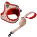 Bella & Pal dog harness with a line set anti-train dishes for small medium dogs no tensile dishes for small dogs with a leash comfortable dog harness made of Air Mesh with reflective strip XS (30-35cm breast size) Christmas & red