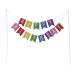 Dekora - Happy Birthday Bunting Cake Topper - Birthday Cake Topper With Colorful Bunting Happy Birthday Flags