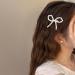 hgnxa Elegant Hair Barrettes Accessory Stylish Pearls Bowknot Hair Clip Unique and Interesting Barrette Hairpin Jewelry Silver - Buy Online on GoSupps.com