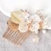 Flower Hair Comb Slides for Women Wedding Hair Clips for Bride Hair Accessories for Bridesmaid Hair Flowers for Girls Gold Leaf Hair Pins for Thick Hair Slides for Weddings Pearl Bridal Hair Pieces - Buy Online on GoSupps.com