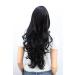 WIG ME UP 3116-2 Black Long Curly Wig with Straight Bangs - Premium Quality Fashion Wig for Women - Buy Online on GoSupps.com