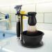Matte Black Shaving Stand Set with Bowl, Brush, & Anti-Skid Handle - Men's Grooming Kit - Buy Online on GoSupps.com