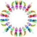 Neikafan Dofu 20 Pcs Furry Mouse Cat Toys Interactive Cat Toys Mouse Rattle Mice for Cat Animals Hunter Toy with Feather Tail for Cats Kittens Play Kick Bite Chew( Assorted Color )