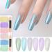 Folmywy Chrome Nail Powder Aurora Set 6 Colors Metallic Mirror Effect Pigment Solid Iridescent Neon Manicure Glitter Home DIY Salon Gel Fingernails Polish Aurora Color - Buy Online on GoSupps.com