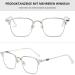 Lanomi Men's Blue Light Filter Reading Glasses - Rectangle Metal Semi-Frame UV400 Protection - Anti-Blue Computer Glasses - 0.0 Diopters - Buy Online on GoSupps.com