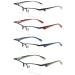 VEVESMUNDO Metal Reading glasses Men Spring Hinges Classic Half Frame Design Rectangular HD Readers Eyeglasses 4 Blue Light Blocking Set 1.5 x