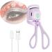 Heated Eyelash Curler Electric Eyelash Curlers 2 Heating Modes Quick Natural Curling Eye Lashes for Long Lasting(Purple) 1Pack-Purple