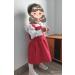 MoccyBabeLee Baby Girl Clothes Set | Long Sleeve Flower Bodysuit Romper & Corduroy Overall Dress | Infant Outfits 9-12 Months Red - Buy Online on GoSupps.com