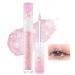 Erinde Liquid glitter eyeliner liquid metallic eyeliner pen shimmer glitter eyeshadow liner Highly pigmented & waterproof Colored Eye liner pencil korean eyes highlight make -up #11 pink peach