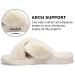Orthotic Insole Arch Support Women's Fuzzy Cross Band Slippers - Cream - Buy Online on GoSupps.com