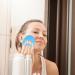 Silicone Face Cleansing Brush Massager - Exfoliator Scrubber Tool in Sky Blue | Manual Face Washing Solution - Buy Online on GoSupps.com