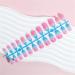 Blue Pink Gradient Fake Nail Coffin Short Press on Nails Tips Nail Art Decoration for Women and Girls Manicure 24pc - Buy Online on GoSupps.com