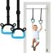 EXQ Home Kids Gymnastic Rings Pull up Rings for Chlidren Exercise,Indoor Gym Ring,Kids Gymnastics Rings with Adjustable Straps,Load Bearing 220lb (NO Bar) Blue Standard