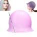 Reusable Silicone Hair Highlighting Cap - Salon Hair Dye Cap & Metal Hook Matting Tipping Hair Styling Tools(Purple) Pink