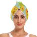 Yellow Pineapple Teal Hair Towel 2 Pack Super Absorbent Hair Drying Towel Quick Dry Hair Turbans Head Towel with Button Twisty Wrap for Women Girls