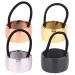 4 pieces metal hair cuff ponytail circle hair band buckle elasti hair tie fashion fashion accessory for women girls (black silver golden rose gold)