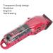 Electric Hair Trimmer Rechargeable Barber Clipper with Colorful Guided Combs LED Display Transparent Hair Cutting Tools for Home Salon (Red) - Buy Online on GoSupps.com