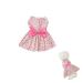 Puppy Floral Princess Dress Pink Bow Tie Pet Dog Dress Breathable Dog Clothes for Pet Dog Corgi Chihuahua