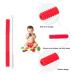 Soft Silicone Teething Tubes Safe Sensory Toy for Toddlers - Red | Includes Washing Brush - Buy Online on GoSupps.com