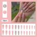RUNRAYAY Pink French Press on Nails with Sequins Design - Gradient Fake Nails for Women | Acrylic Full Cover Coffin Spring Summer - Buy Online on GoSupps.com