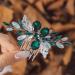 IYOU Bridal Wedding Hair Comb Green Crystal Hair Pieces Prom Bride Wedding Side Combs Hair Accessories for Women