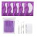 5 Pairs Under Eye Pads With Eyelash Holder Pallet and Brush and Tweezers Set Lint Lash Extension Eye Gel Patches for Eyelash Extension Eye Mask Beauty Tool Eyelash Extension Kit