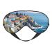Soft Blue Ocean Sea Printed Eye Mask Adjustable Breathable Eye Masks for Sleep Light Blocking & Double-Sided