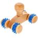 Healvian 1 piece of wood massage roller car shaped neck massage device manual shoulder roller trigger point massager body massage tool for neck shoulder knees
