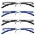 Cojwis 4 Pack frameworkless reading glasses for women and men light and comfortable anti blue light reading aid /tr90 glasses (2 black 2 blue 1.75 multiplier_x) 2 black 2 blue 1.75 x
