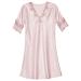 RioU Families Christmas Sweater Set Women Satin Nacht washing dress V-neck short sleeves silk nightgown lace sleep-dessoo-night dress Nighthids Long-sleeved PK1 L