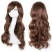 YEESHEDO 32" 80 cm Long Wavy Curly Hair Cosplay Wigs with Bangs for Women Girls Heat Resistant Synthetic Wig for Party Costume Anime Halloween (Dark Brown)